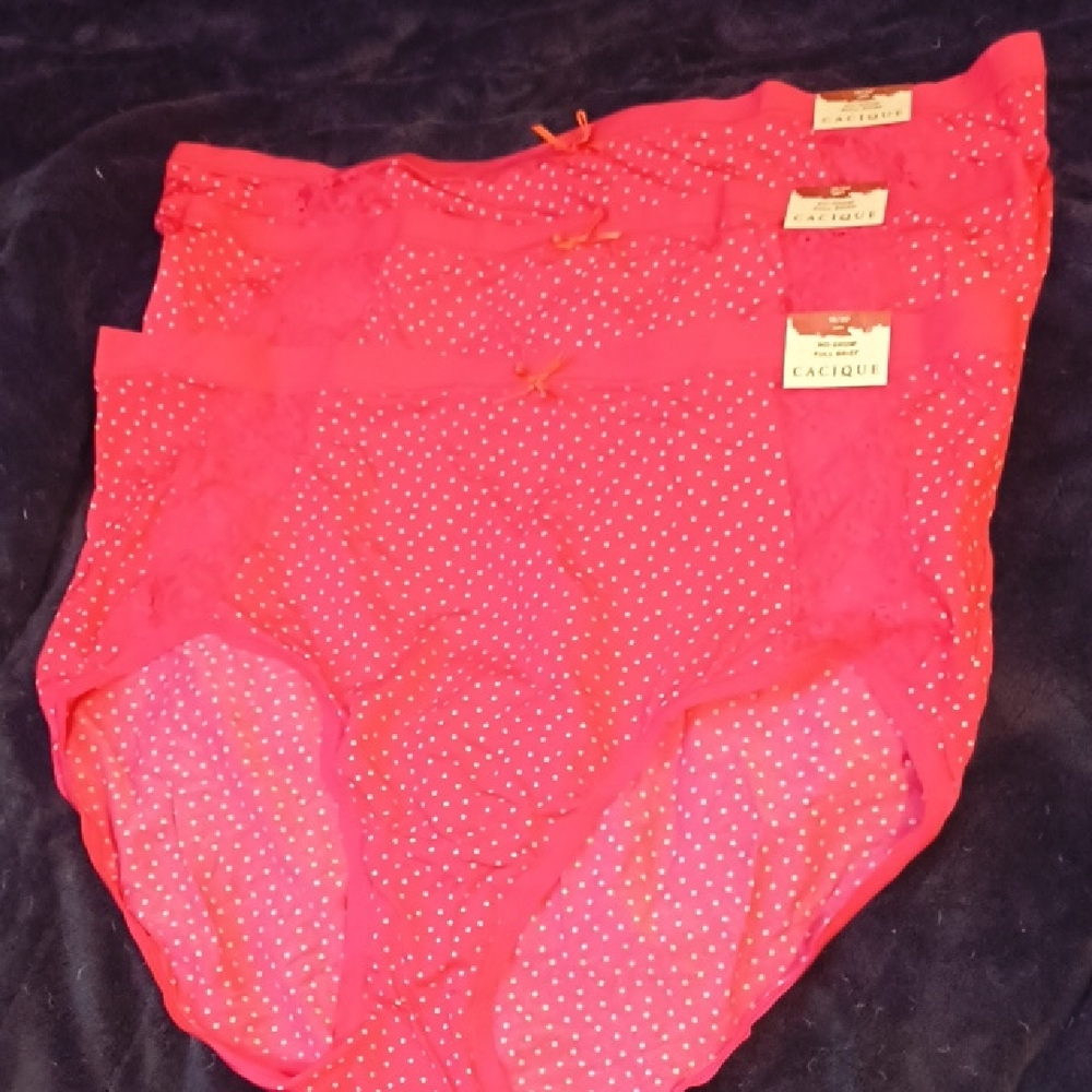 Cacique Vibrant Red Polka Dot Briefs